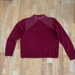Juicy Couture Burgundy Turtleneck Sweater with Studded Accents